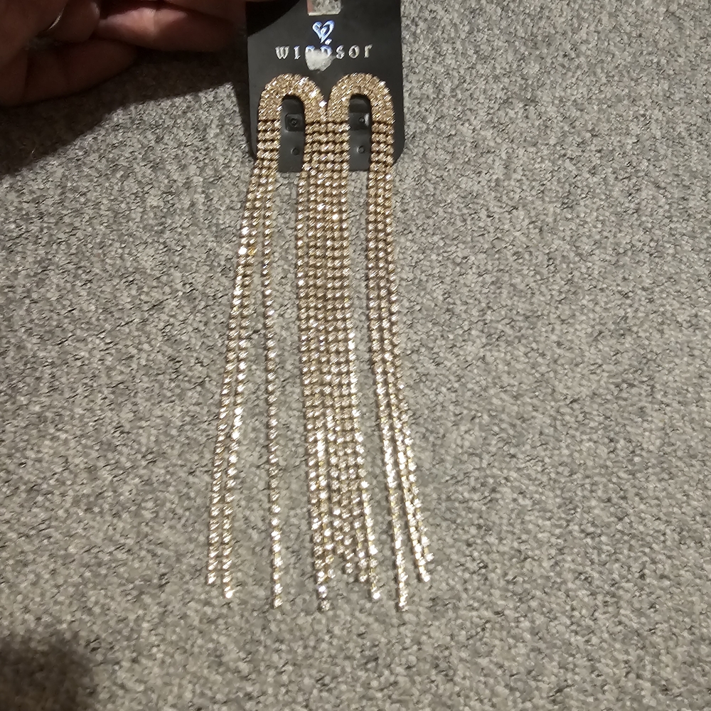 Windsor Shimmering Gold Chain Earrings